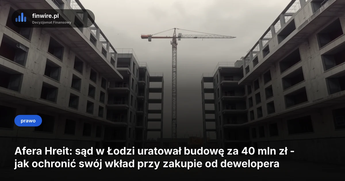 Afera Hreit: sąd w Łodzi uratował budowę za 40 mln zł - jak ochronić swój wkład przy zakupie od dewelopera