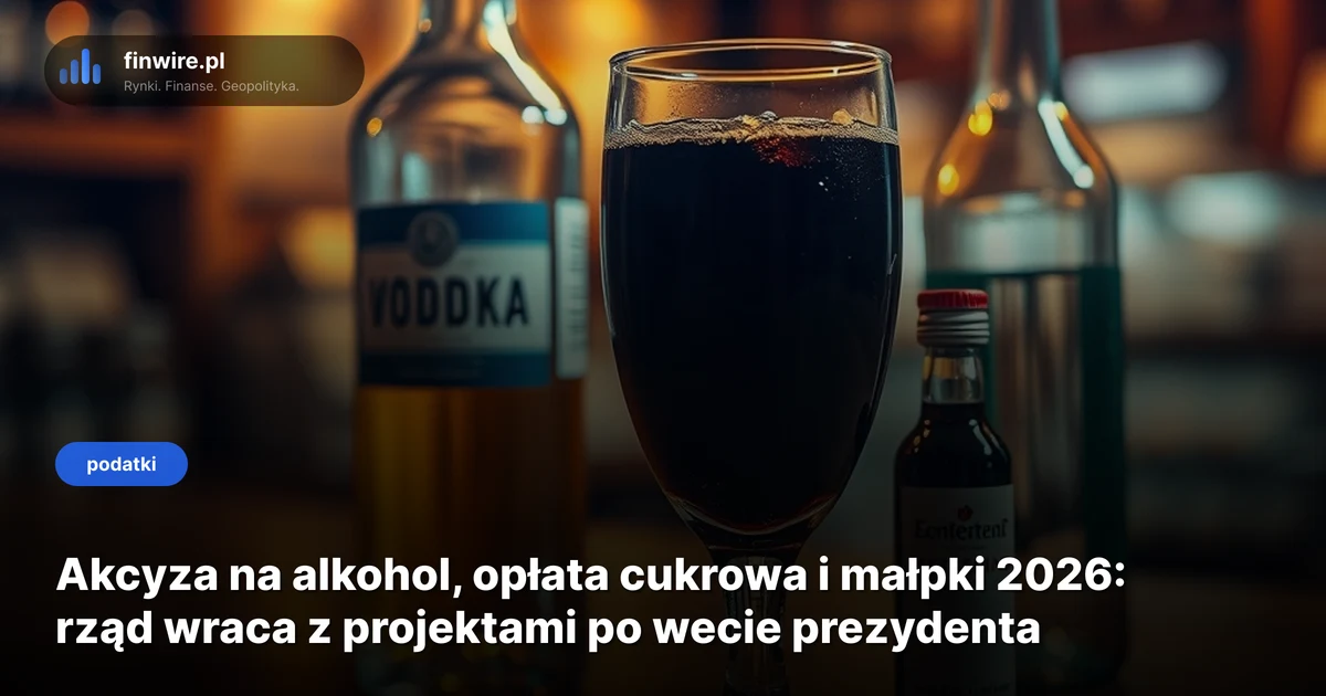 Akcyza na alkohol, opłata cukrowa i małpki 2026: rząd wraca z projektami po wecie prezydenta