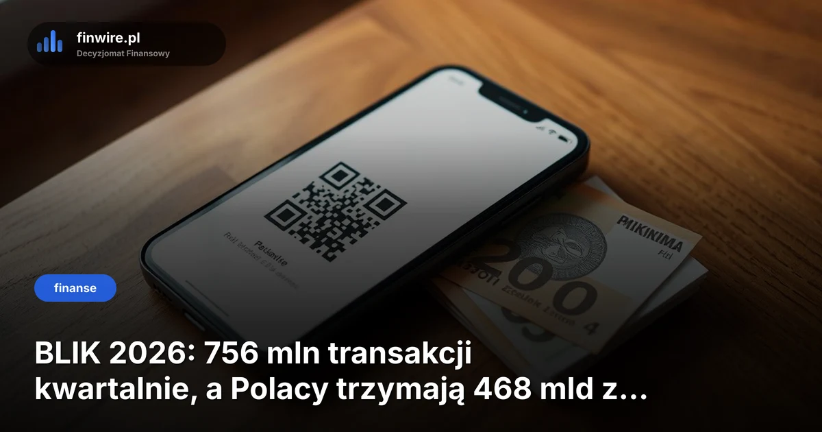 BLIK 2026: 756 mln transakcji kwartalnie, a Polacy trzymają 468 mld zł w gotówce