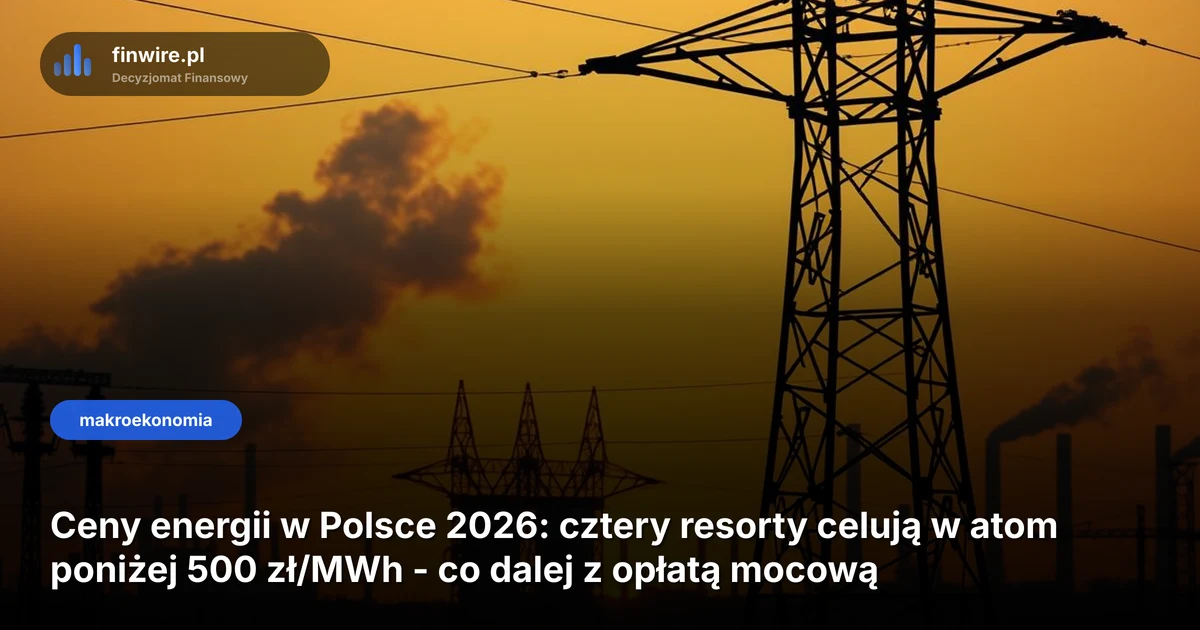 Ceny energii w Polsce 2026: cztery resorty celują w atom poniżej 500 zł/MWh - co dalej z opłatą mocową