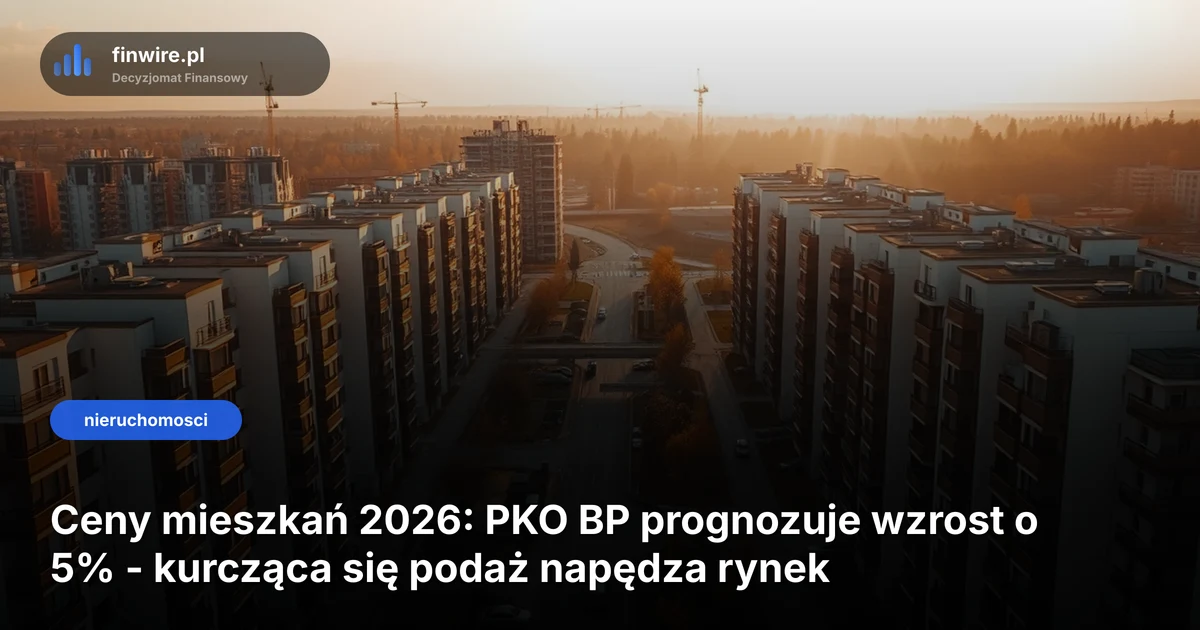 Ceny mieszkań 2026: PKO BP prognozuje wzrost o 5% - kurcząca się podaż napędza rynek