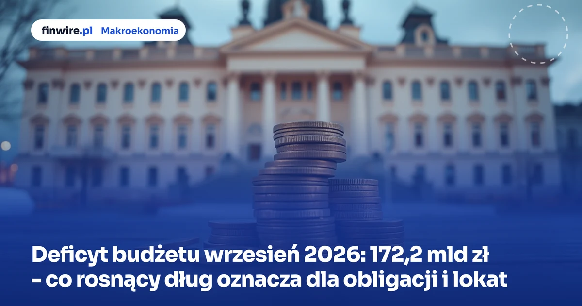 Deficyt budżetu wrzesień 2026: 172,2 mld zł - co rosnący dług oznacza dla obligacji i lokat