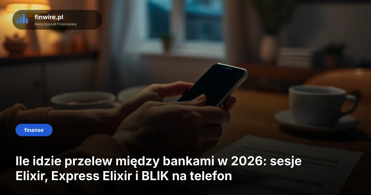 Ile idzie przelew między bankami w 2026: sesje Elixir, Express Elixir i BLIK na telefon