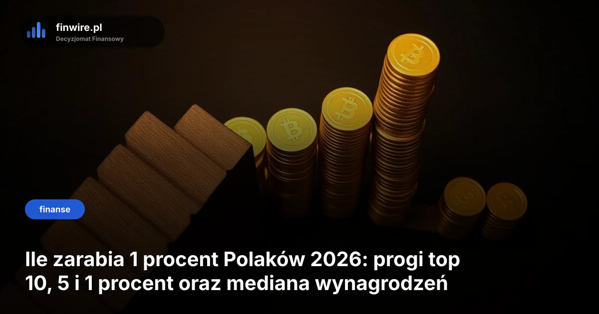 Ile zarabia 1 procent Polaków 2026: progi top 10, 5 i 1 procent oraz mediana wynagrodzeń