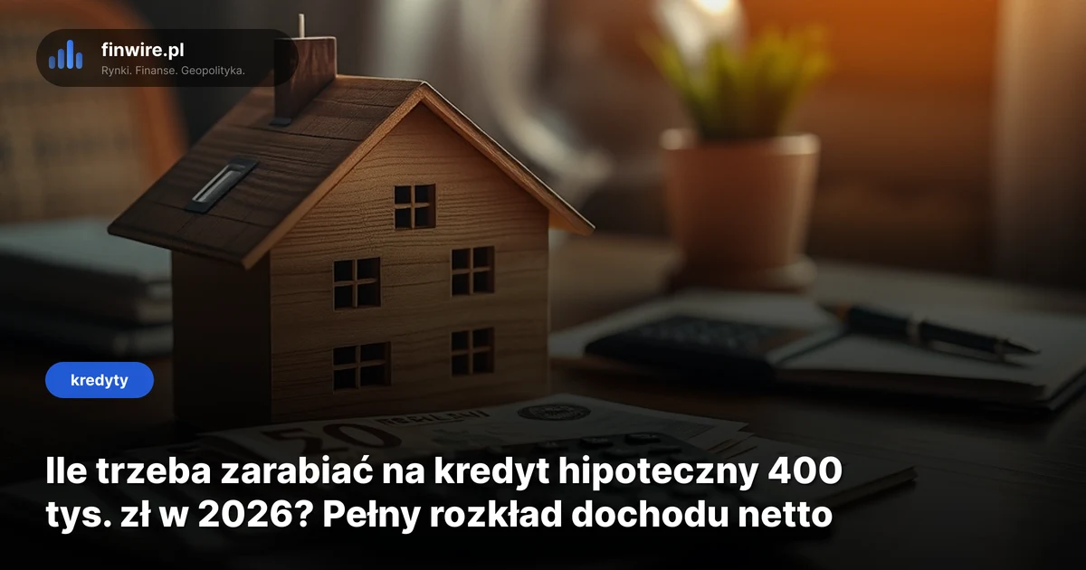 Ile trzeba zarabiać na kredyt hipoteczny 400 tys. zł w 2026? Pełny rozkład dochodu netto