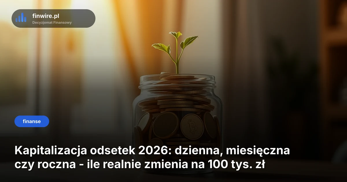 Kapitalizacja odsetek 2026: dzienna, miesięczna czy roczna - ile realnie zmienia na 100 tys. zł