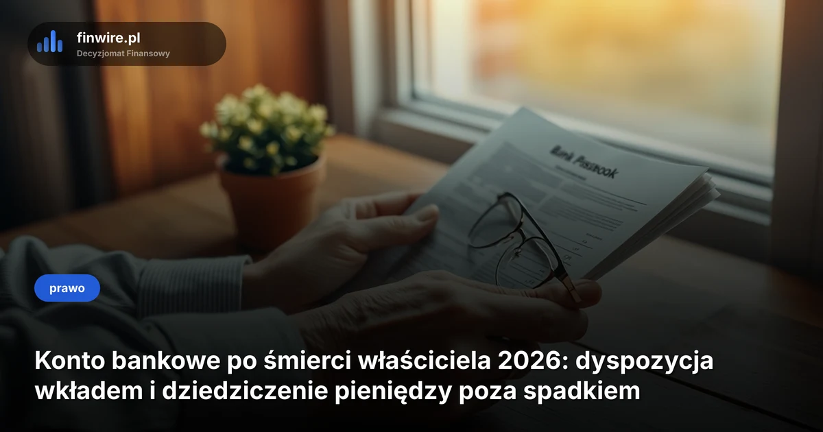 Konto bankowe po śmierci właściciela 2026: dyspozycja wkładem i dziedziczenie pieniędzy poza spadkiem