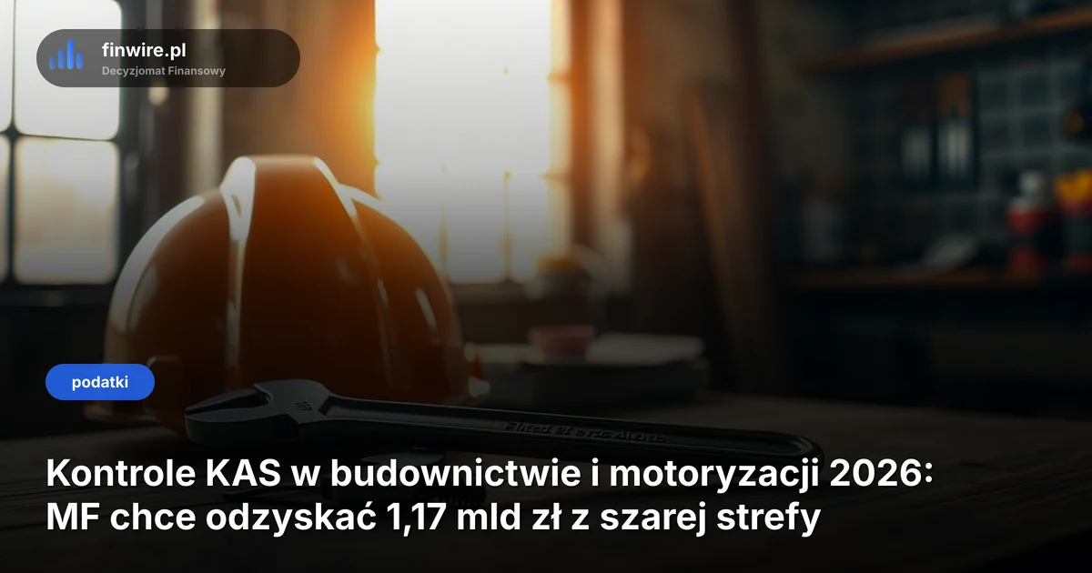 Kontrole KAS w budownictwie i motoryzacji 2026: MF chce odzyskać 1,17 mld zł z szarej strefy