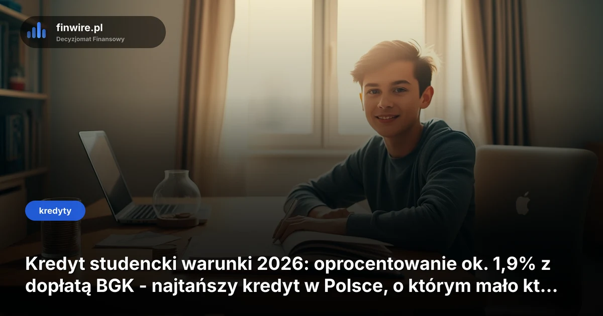 Kredyt studencki warunki 2026: oprocentowanie ok. 1,9% z dopłatą BGK - najtańszy kredyt w Polsce, o którym mało kto wie