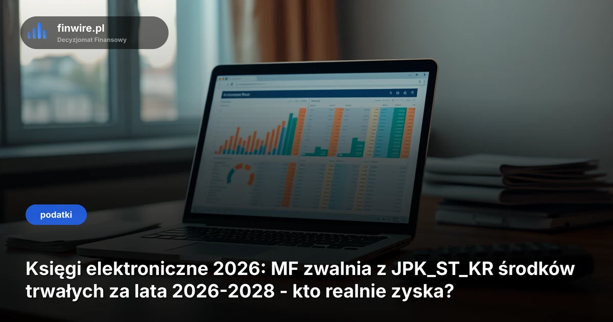 Księgi elektroniczne 2026: MF zwalnia z JPK_ST_KR środków trwałych za lata 2026-2028 - kto realnie zyska?
