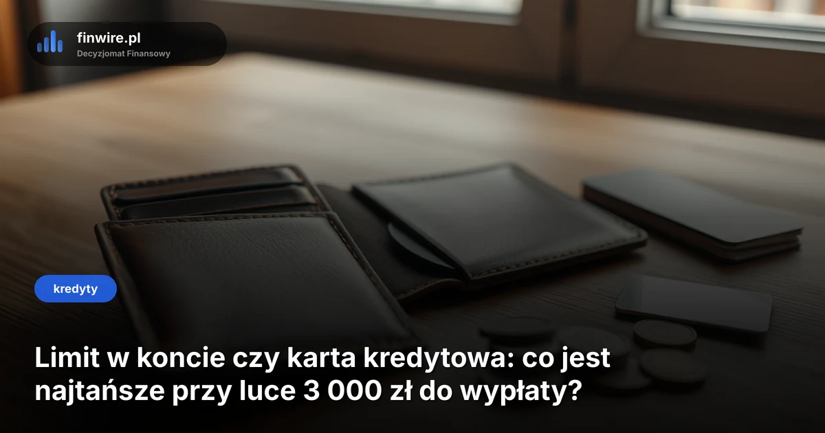 Limit w koncie czy karta kredytowa: co jest najtańsze przy luce 3 000 zł do wypłaty?
