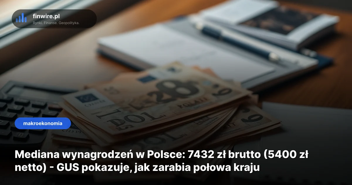 Mediana wynagrodzeń w Polsce: 7432 zł brutto (5400 zł netto) - GUS pokazuje, jak zarabia połowa kraju