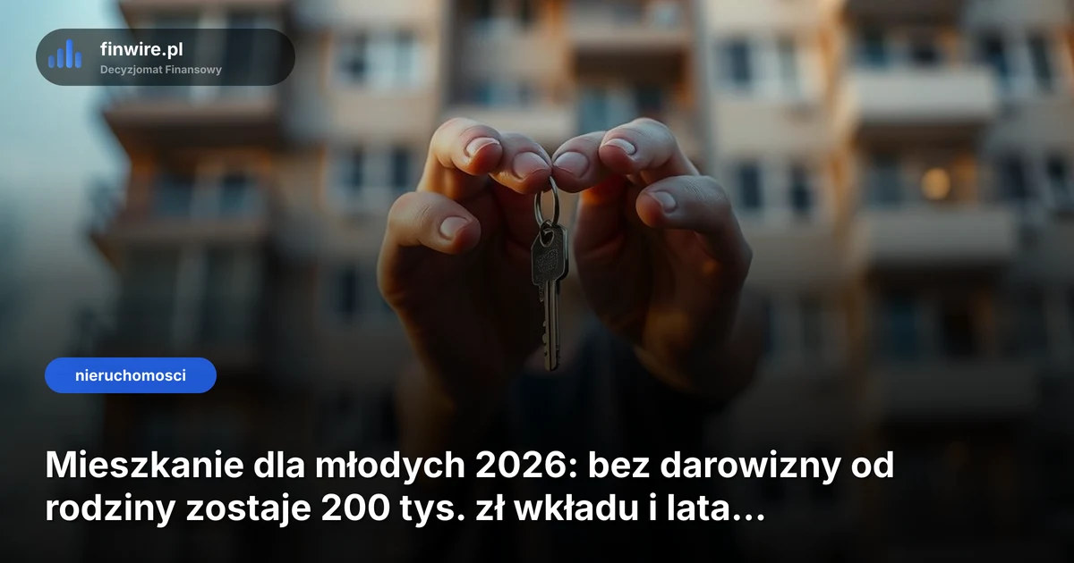 Mieszkanie dla młodych 2026: bez darowizny od rodziny zostaje 200 tys. zł wkładu i lata oszczędzania