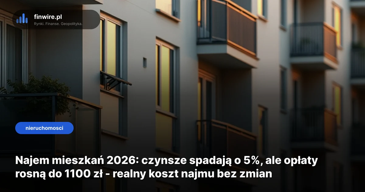 Najem mieszkań 2026: czynsze spadają o 5%, ale opłaty rosną do 1100 zł - realny koszt najmu bez zmian