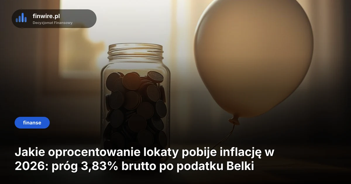Jakie oprocentowanie lokaty pobije inflację w 2026: próg 3,83% brutto po podatku Belki