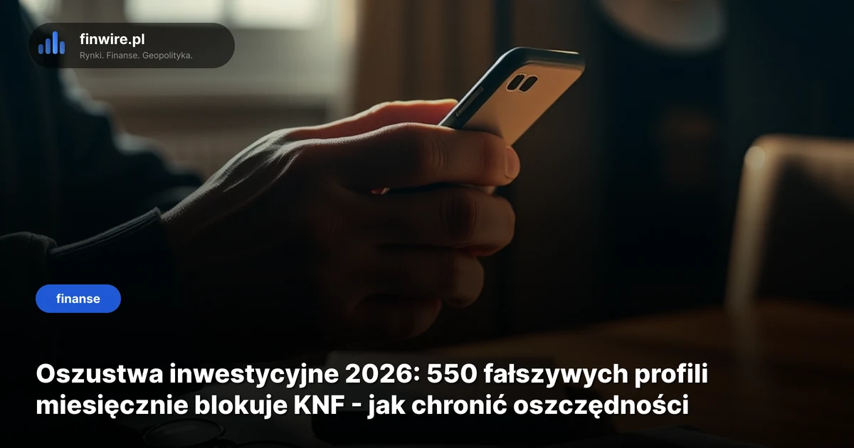 Oszustwa inwestycyjne 2026: 550 fałszywych profili miesięcznie blokuje KNF - jak chronić oszczędności