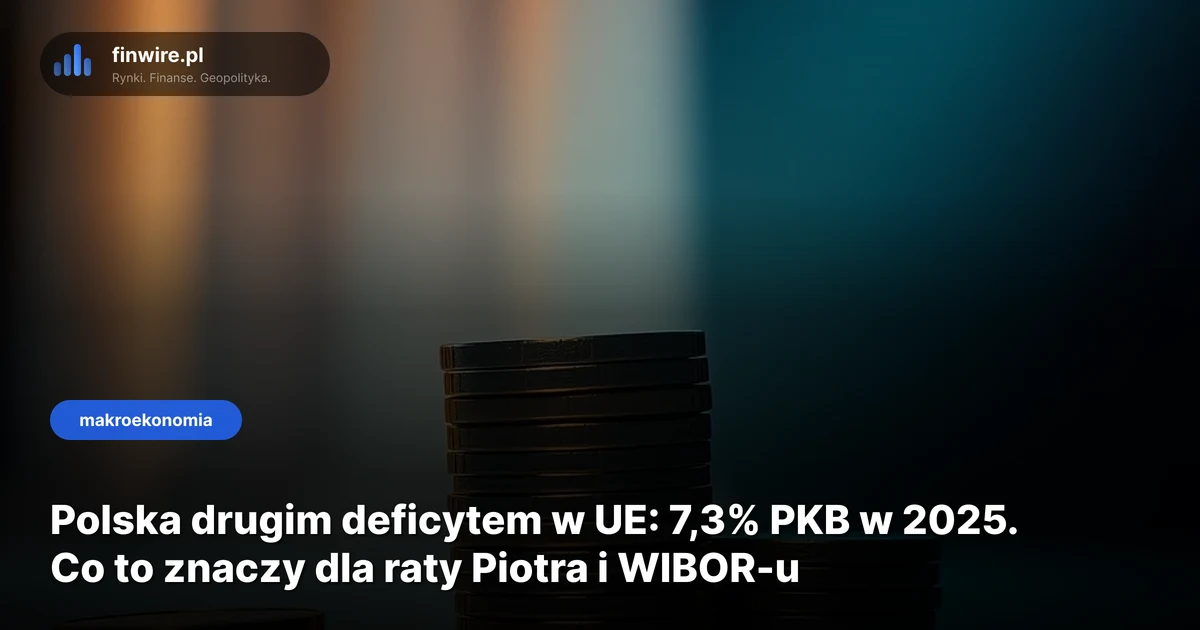 Polska drugim deficytem w UE: 7,3% PKB w 2025. Co to znaczy dla raty Piotra i WIBOR-u