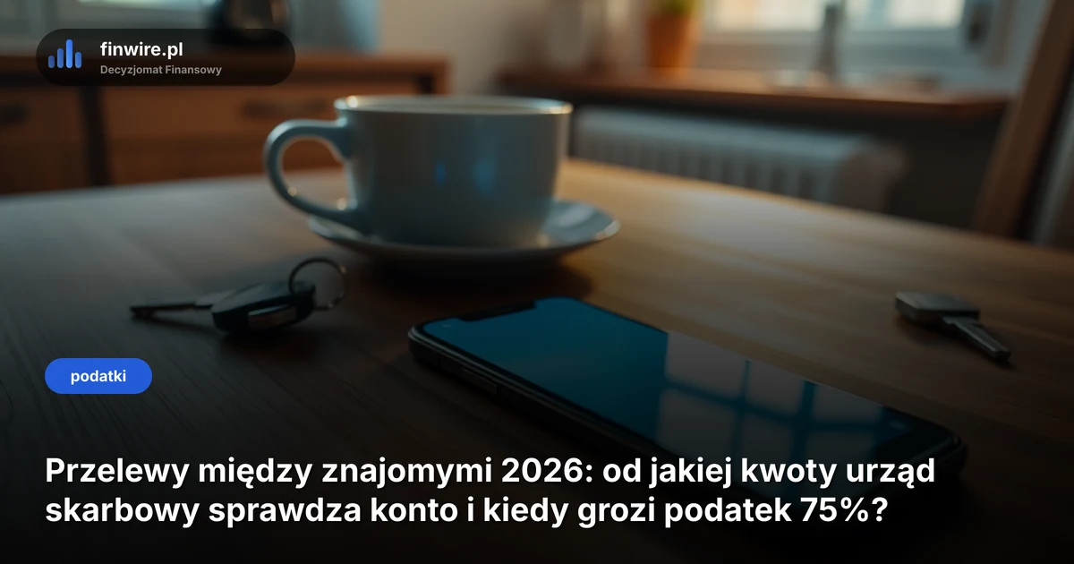Przelewy między znajomymi 2026: od jakiej kwoty urząd skarbowy sprawdza konto i kiedy grozi podatek 75%?
