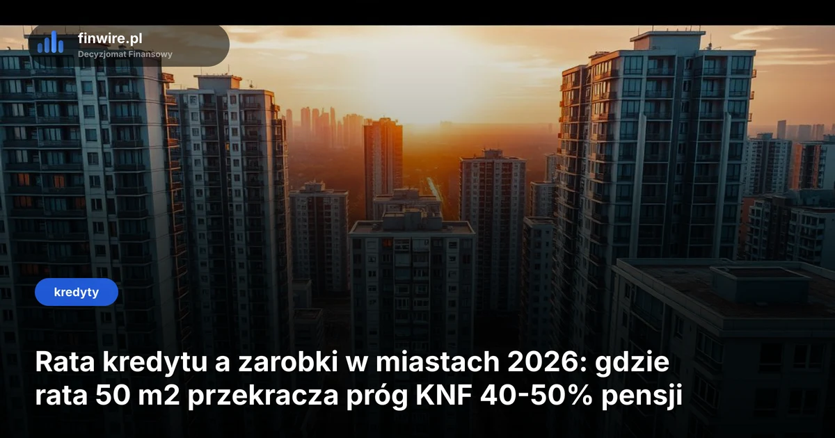 Rata kredytu a zarobki w miastach 2026: gdzie rata 50 m2 przekracza próg KNF 40-50% pensji