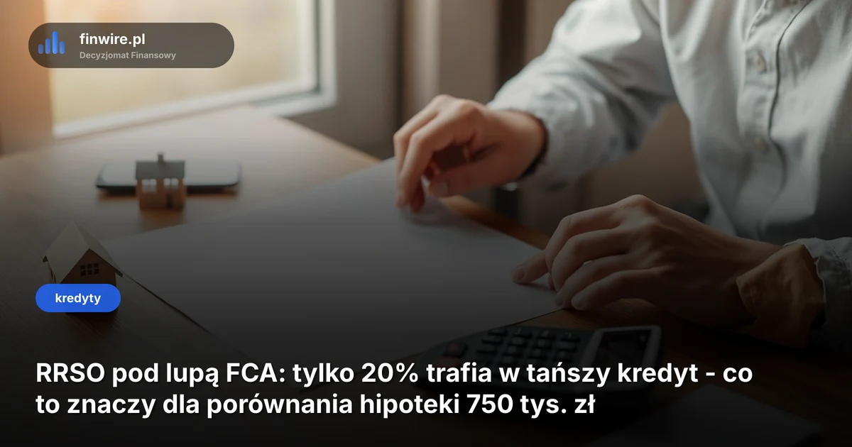 RRSO pod lupą FCA: tylko 20% trafia w tańszy kredyt - co to znaczy dla porównania hipoteki 750 tys. zł