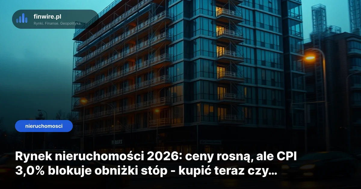 Rynek nieruchomości 2026: ceny rosną, ale CPI 3,0% blokuje obniżki stóp - kupić teraz czy poczekać?