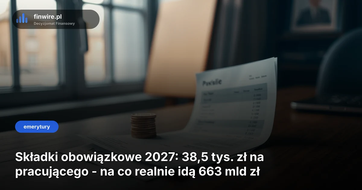Składki obowiązkowe 2027: 38,5 tys. zł na pracującego - na co realnie idą 663 mld zł