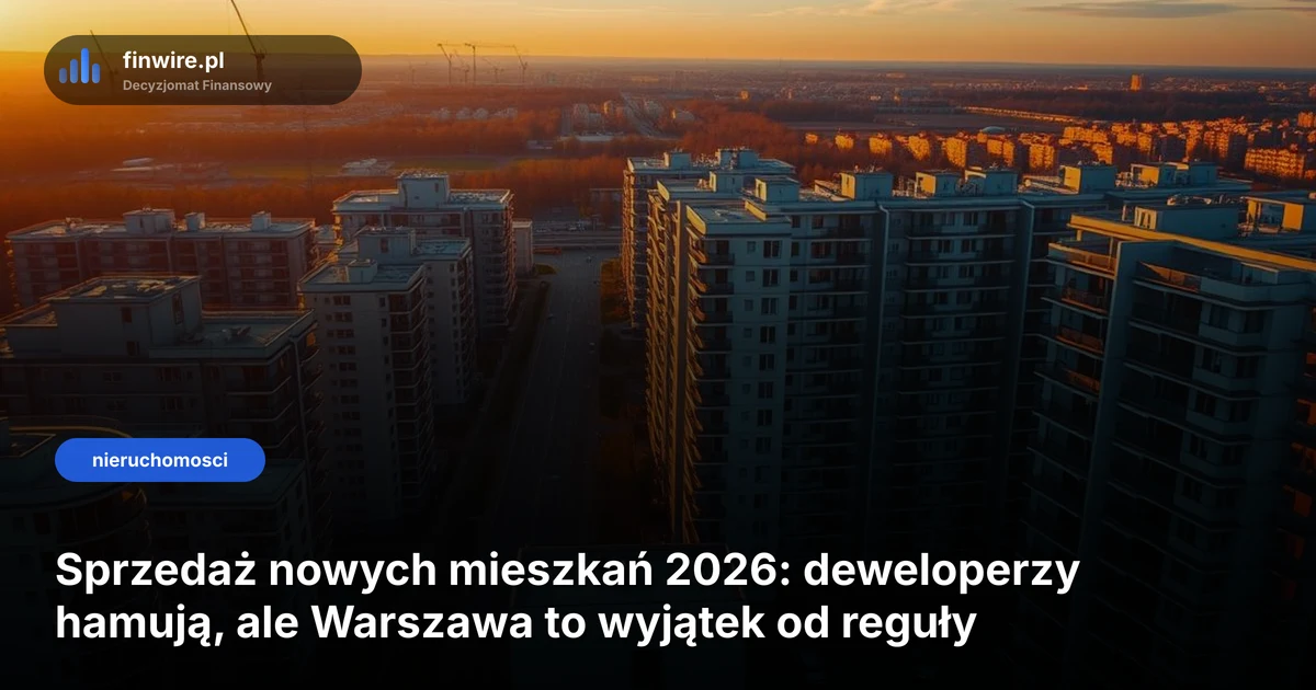 Sprzedaż nowych mieszkań 2026: deweloperzy hamują, ale Warszawa to wyjątek od reguły
