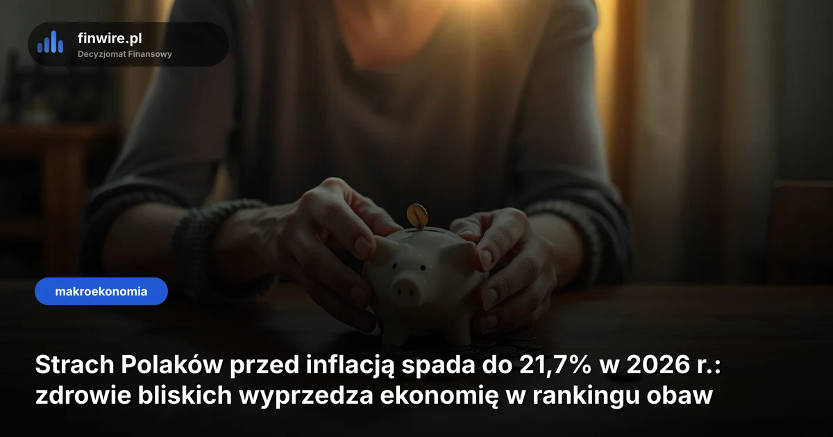 Strach Polaków przed inflacją spada do 21,7% w 2026 r.: zdrowie bliskich wyprzedza ekonomię w rankingu obaw