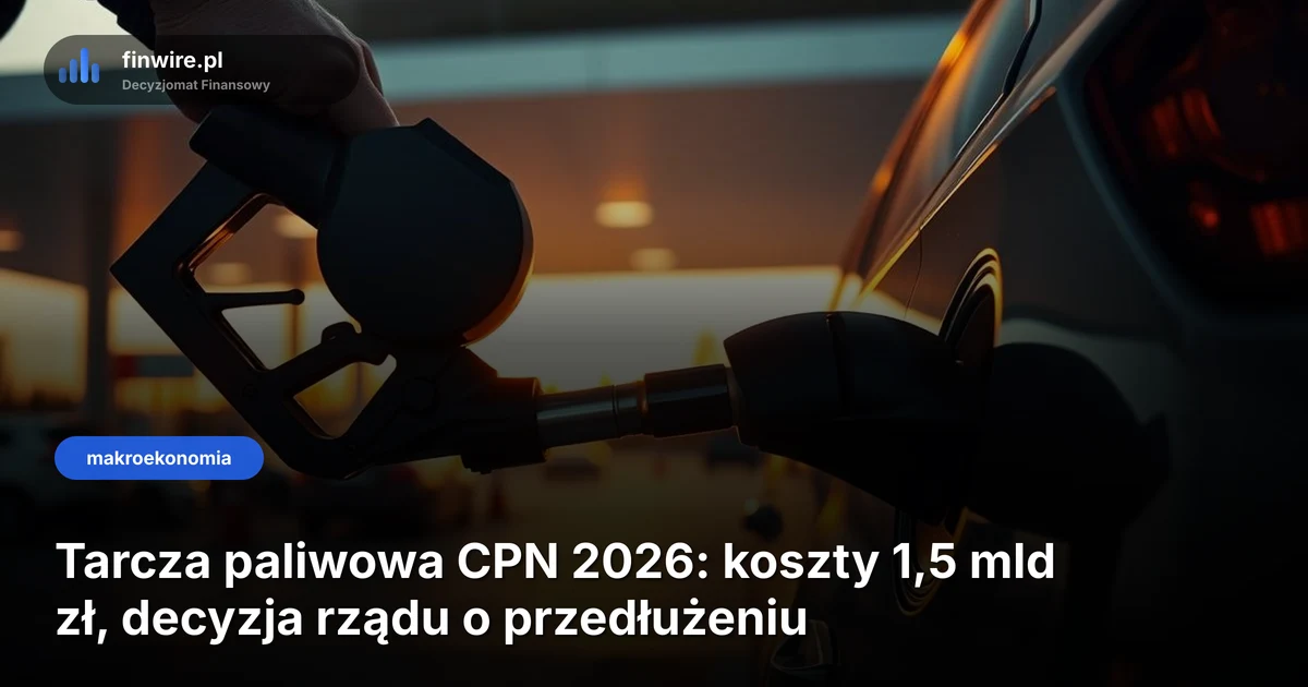 Tarcza paliwowa CPN 2026: koszty 1,5 mld zł, decyzja rządu o przedłużeniu