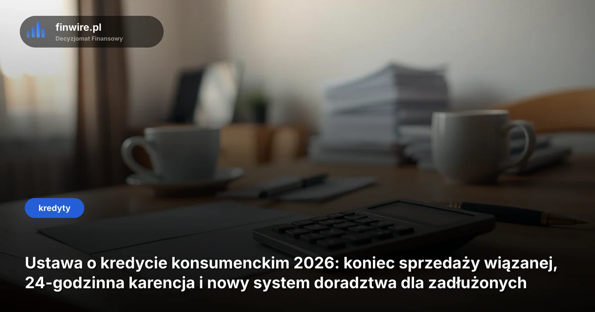Ustawa o kredycie konsumenckim 2026: koniec sprzedaży wiązanej, 24-godzinna karencja i nowy system doradztwa dla zadłużonych
