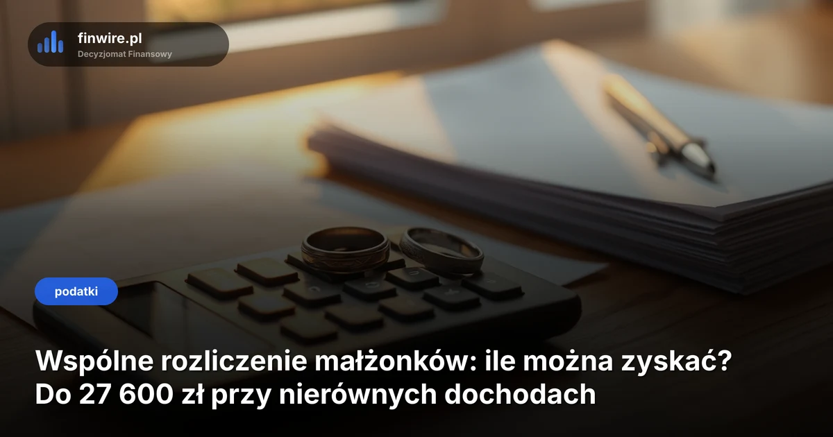 Wspólne rozliczenie małżonków: ile można zyskać? Do 27 600 zł przy nierównych dochodach