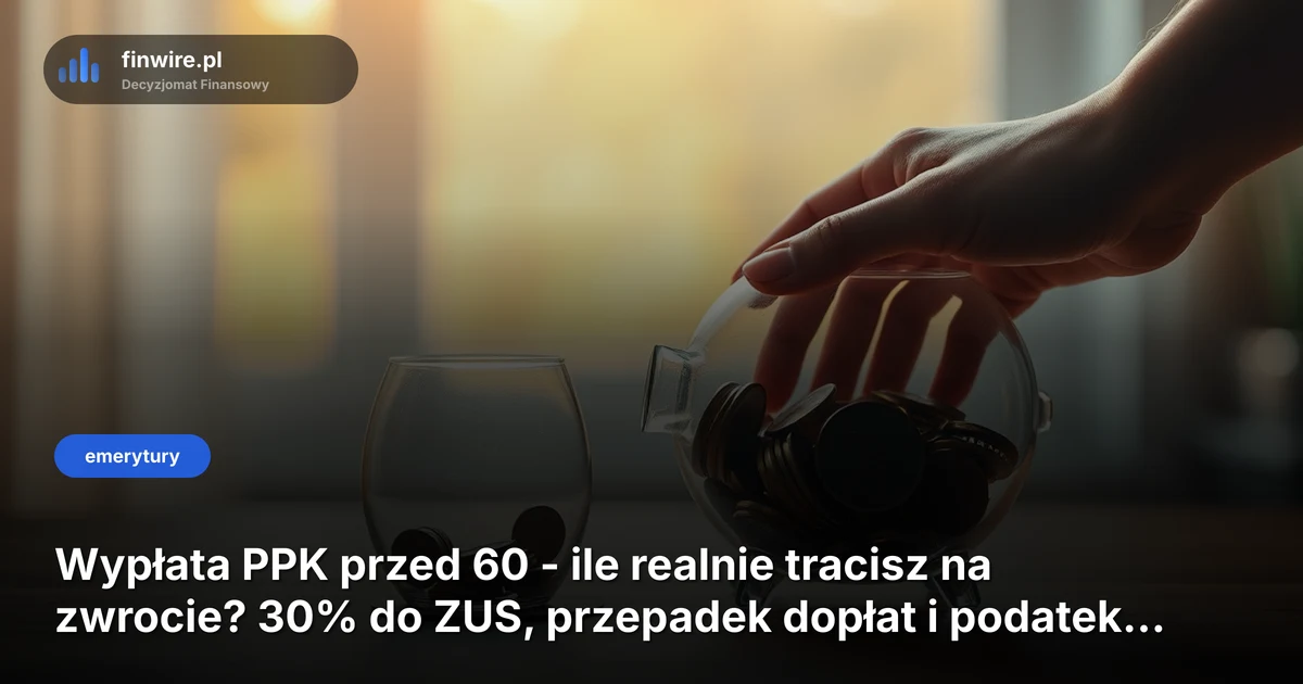 Wypłata PPK przed 60 - ile realnie tracisz na zwrocie? 30% do ZUS, przepadek dopłat i podatek Belki